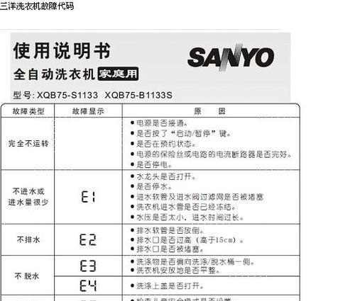 三洋洗衣机故障E7的原因和解决方法（探究三洋洗衣机E7故障）